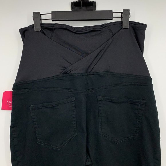 Isabel Maternity Ingrid & Isabel Jeggings Crossover Panel Black Skinny - Picture 7 of 9